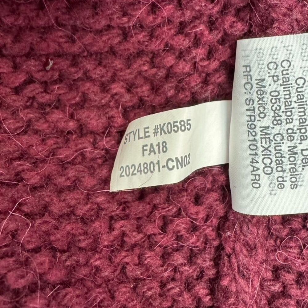 Madewell Wide-Sleeve Pullover Sweater in Hthr Maroon Size XS - Picture 9 of 9